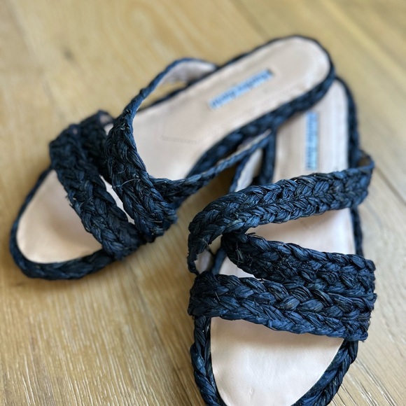 Charles David Shoes - Charles David Black Raffia Women's Sandals